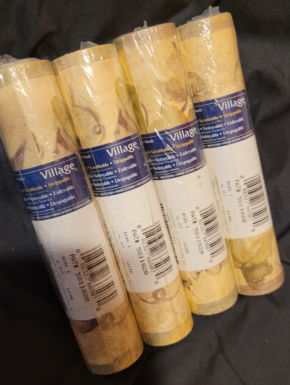 NEW Vintage Village Wallpaper Border 5811820 Yellow Floral Leaves Lot of 4 Rolls